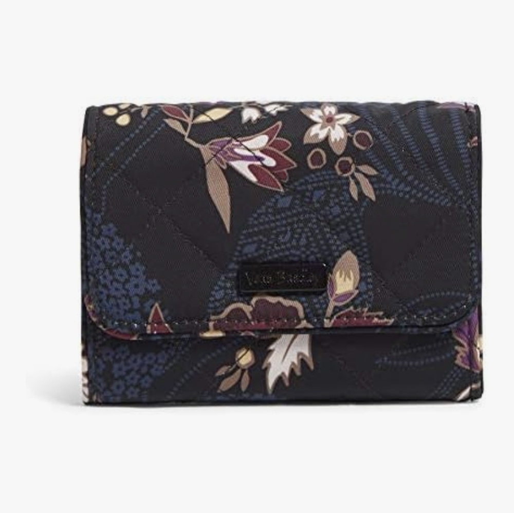 Vera Bradley Riley Garden Dream Floral RFID Compact Wallet
